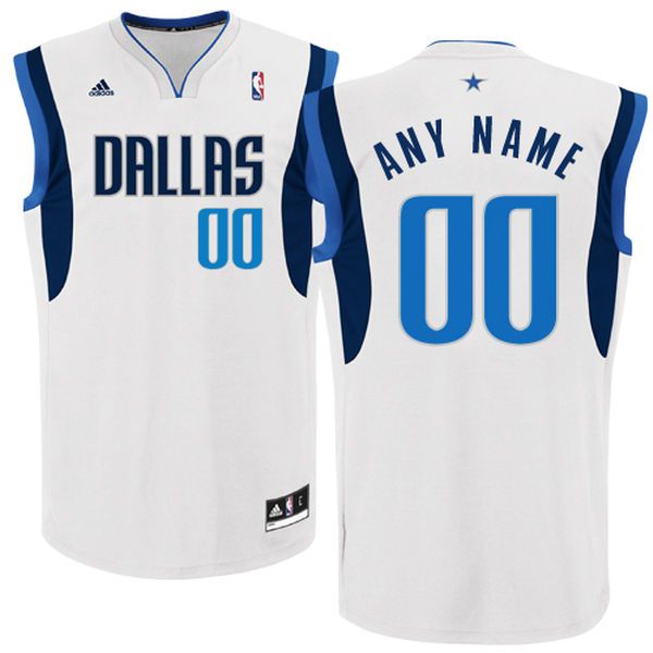 Men Adidas Dallas Mavericks Custom Replica Basketball White NBA Jersey